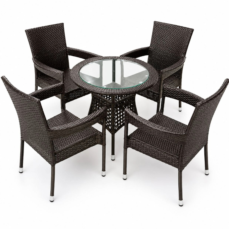 Round table set with 4 big chairs